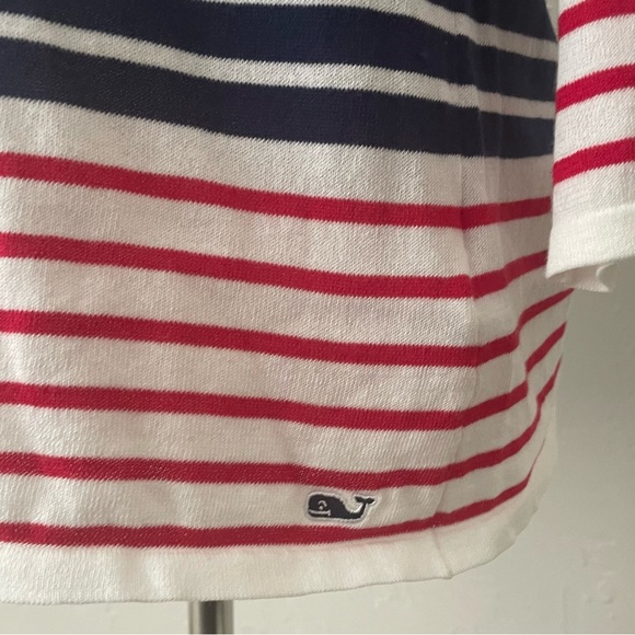 Vineyard Vines Nautical Striped Women's Top Navy Blue Red White Small Preppy - Picture 4 of 11